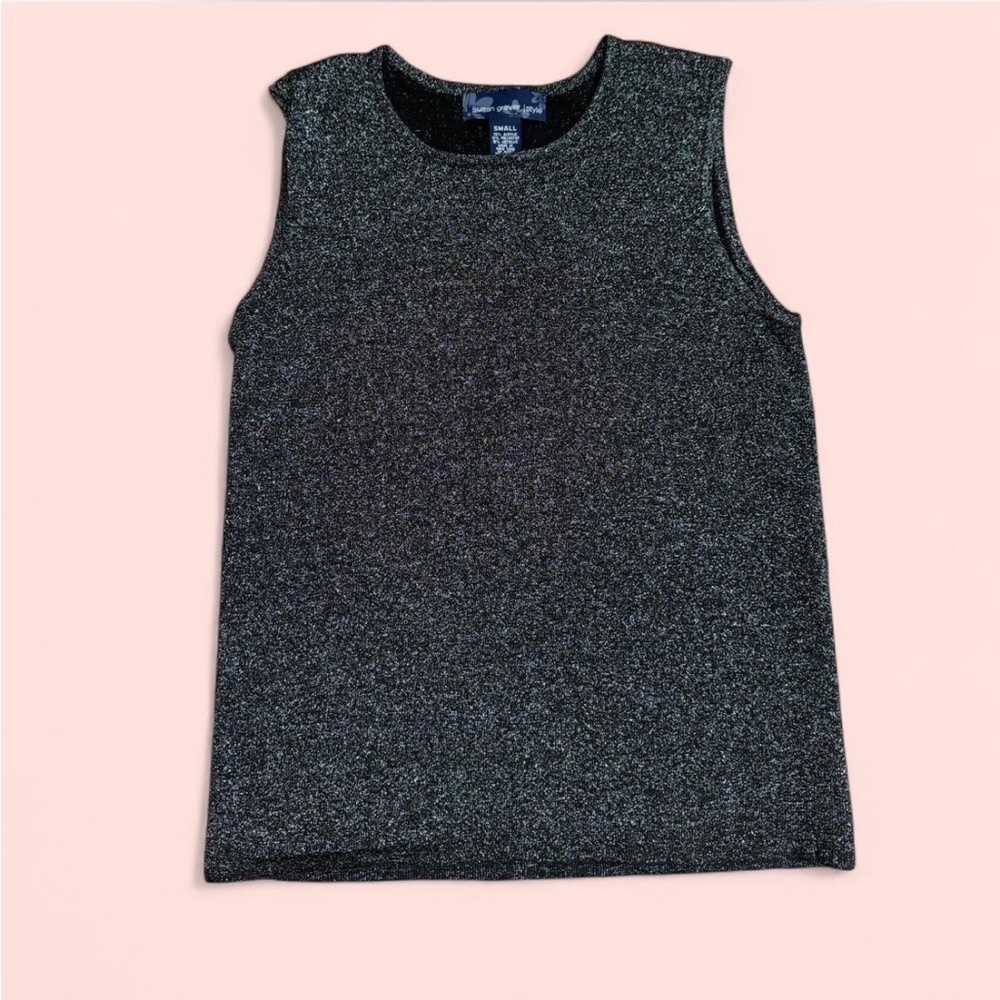 Susan Graver Black Metallic Top